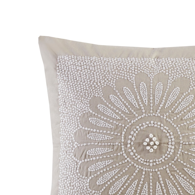 INK+IVY Sofia Cotton Embroidered Decorative Square Pillow