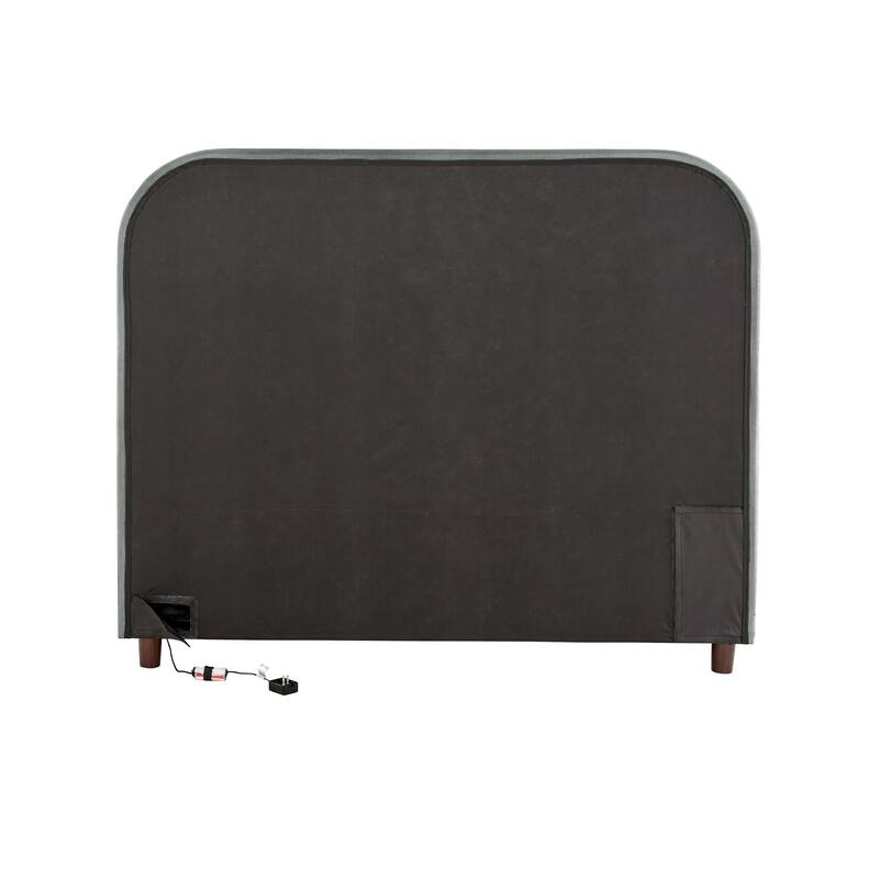 Tremont Curved LED Upholstered Platform Bed with Under-Bed Lighting by iNSPIRE Q Modern