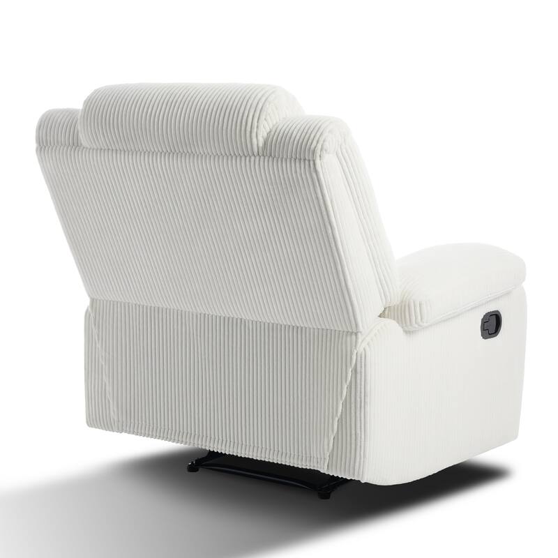 2 Set Corduroy Manual Recliner Glider Club Chair with Footrest