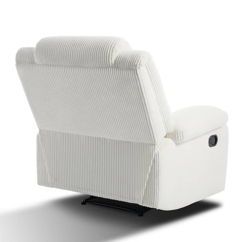 Classic Corduroy Upholstered Push Back Manual Recliner Chair