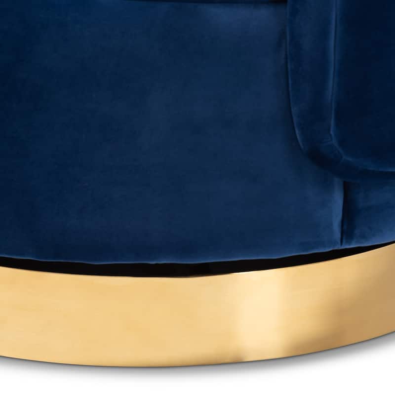 Saffi Glam and Luxe Upholstered Swivel Accent Chair