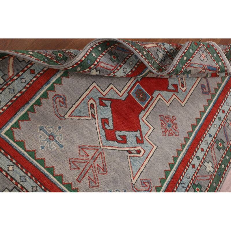 Kazak Foyer Rug Handmade Bedroom Wool Carpet - 3'6" x 4'11"