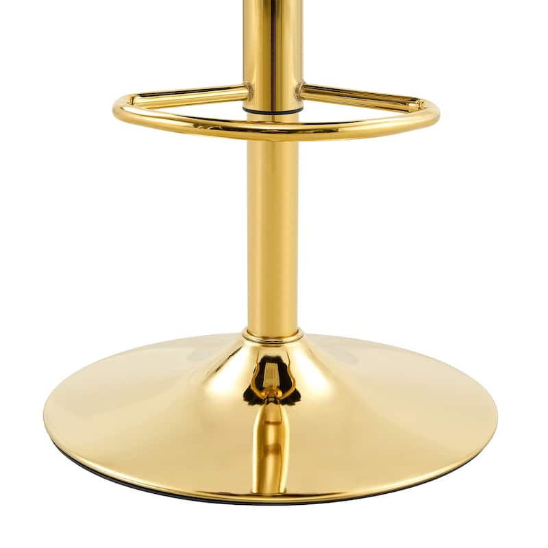 Adjustable Height Swivel Bar Stools Set of 2, PU Leather Upholstered Bar Stools, Dining Chairs with Metal Base & Footrest