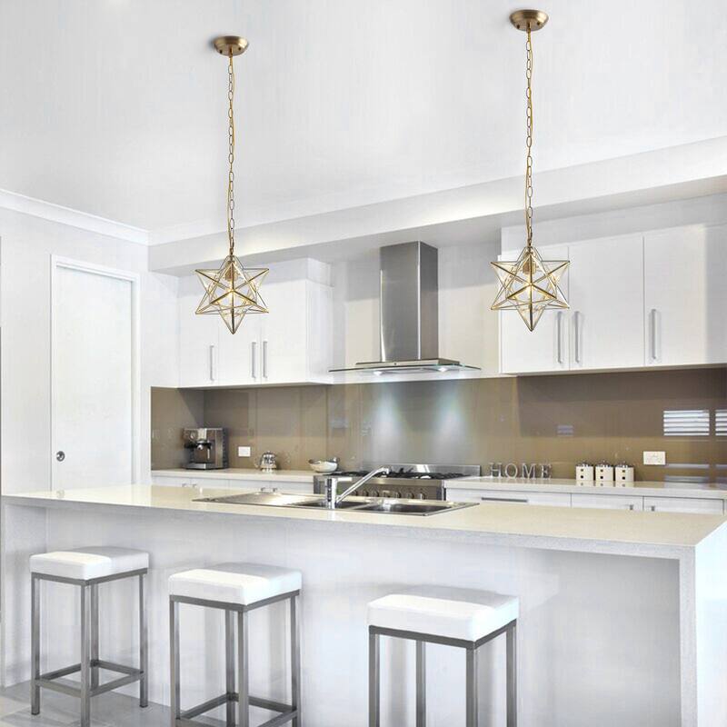 Modern 1-Light Moravian Star Design Pendant Lamp Fixture