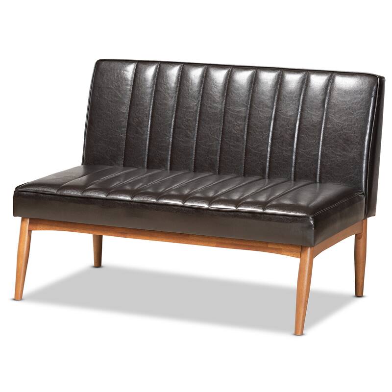 Daymond Mid-Century Upholstered and Walnut 4-PC Dining Nook Set