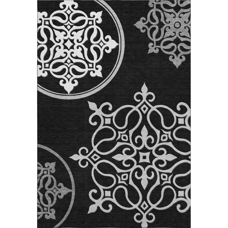 Premium Washable Super Soft Transitional Scroll Mayfield Rug