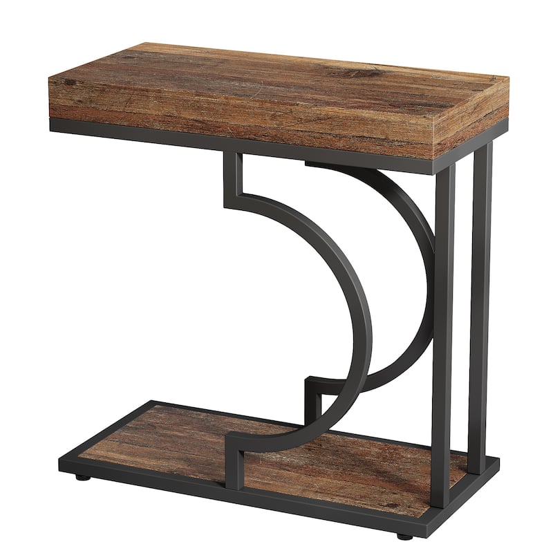 Narrow Side Table White Gold Side Table C Shaped End Table Modern Bedside Table Small Side Table for Couch Living Room
