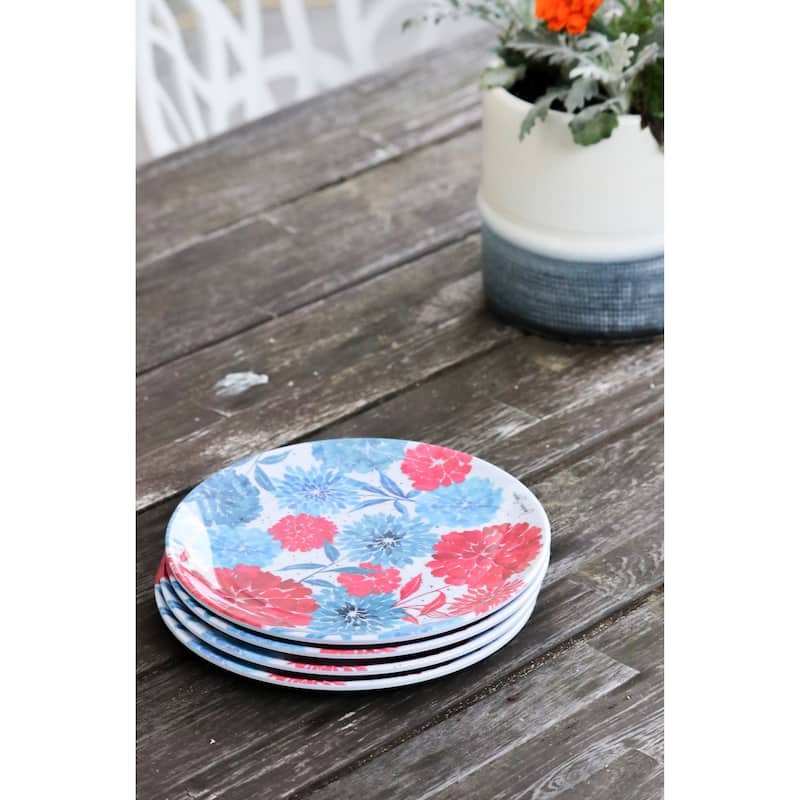 Fourth Of July Floral Dessert Plate, Set of 4 - Set of 4