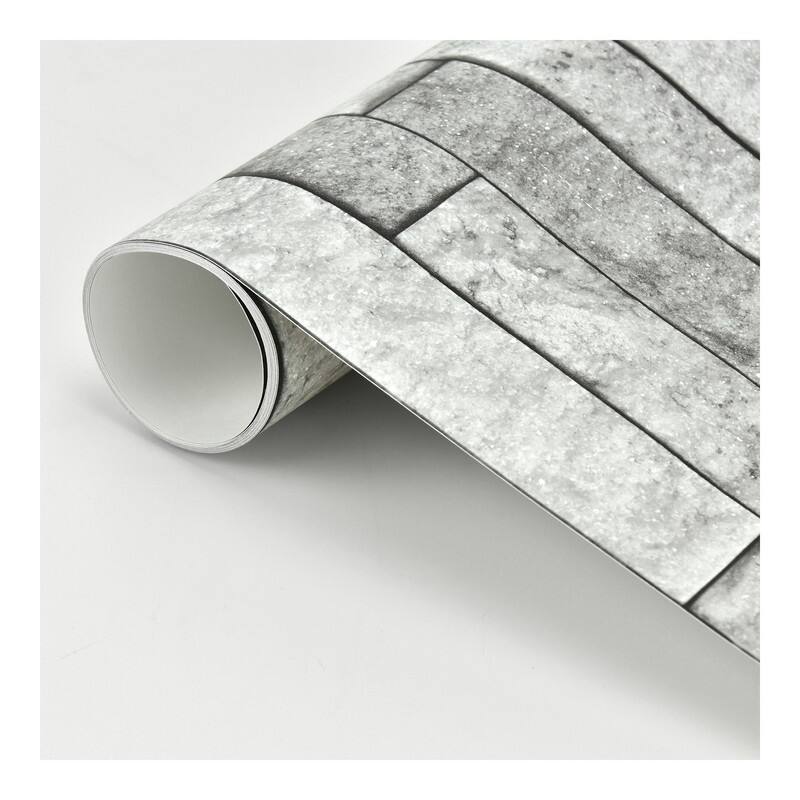 Brewster Grey Stone Peel & Stick Backsplash