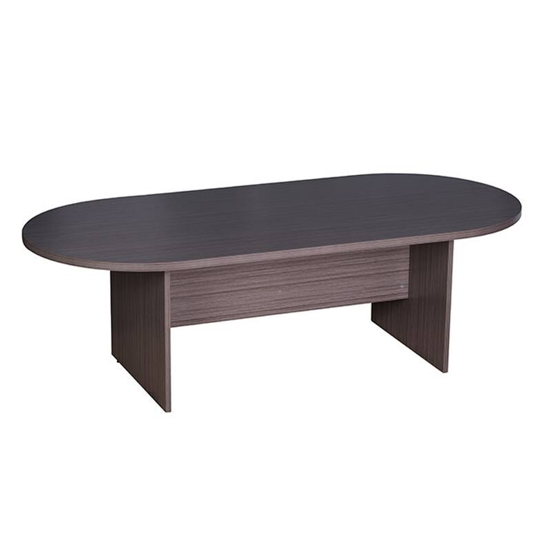 Mike 71 Inch Oval Conference Table with Panel Legs, Driftwood Gray