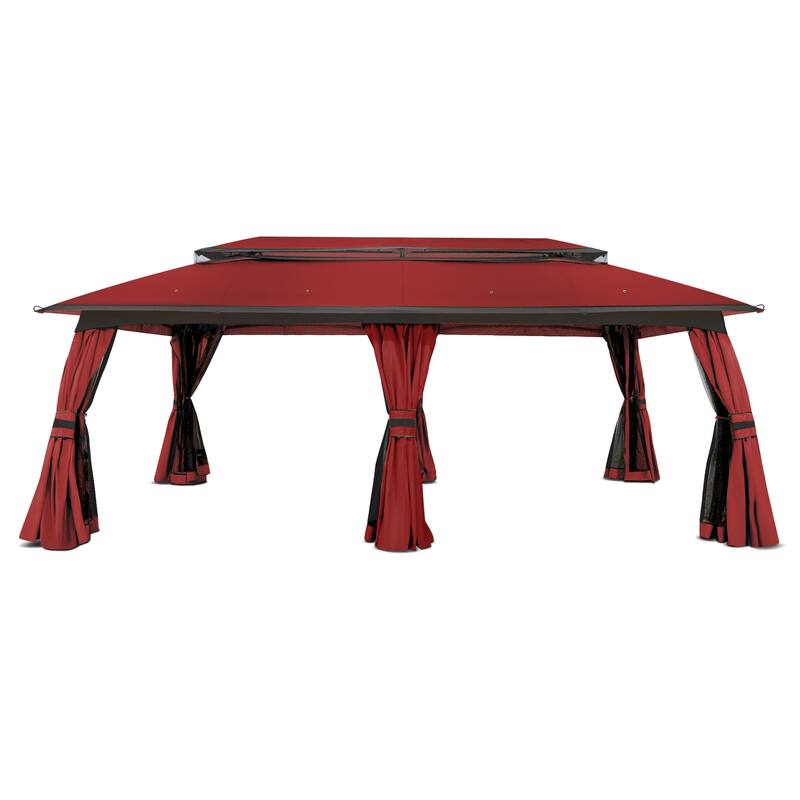 Cozywor 20 ft. x 10 ft. Outdoor Patio Double Vented Roof Gazebo