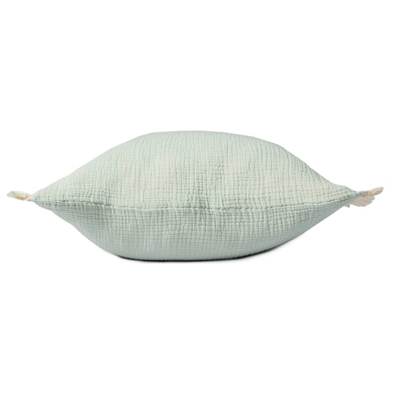 Sevita Solid Turkish Cotton Fringed Throw Pillow