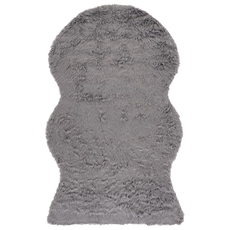 SAFAVIEH Faux Sheep Skin Shona 2.4-inch Thick Rug - 4' x 6' - Grey