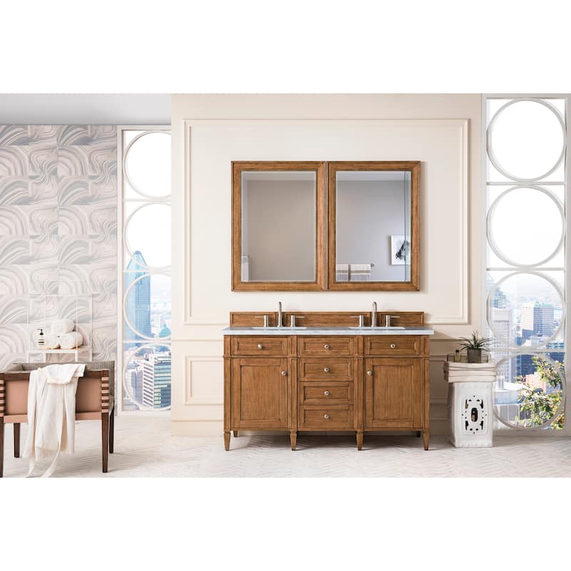 James Martin Vanities Brittany 60" Double Vanity, Saddle Brown