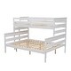 preview thumbnail 18 of 24, Twin XL Over Queen Bunk Bed with Ladder & Slat Support, Solid Wood Bunk Bed Frame with Safety Guardrail, Separated into 2 Beds
