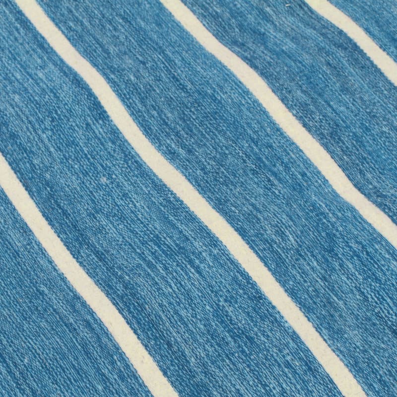 Handmade Azure Stripes Wool area rug (2.5x5) - 2' x 6' Runner