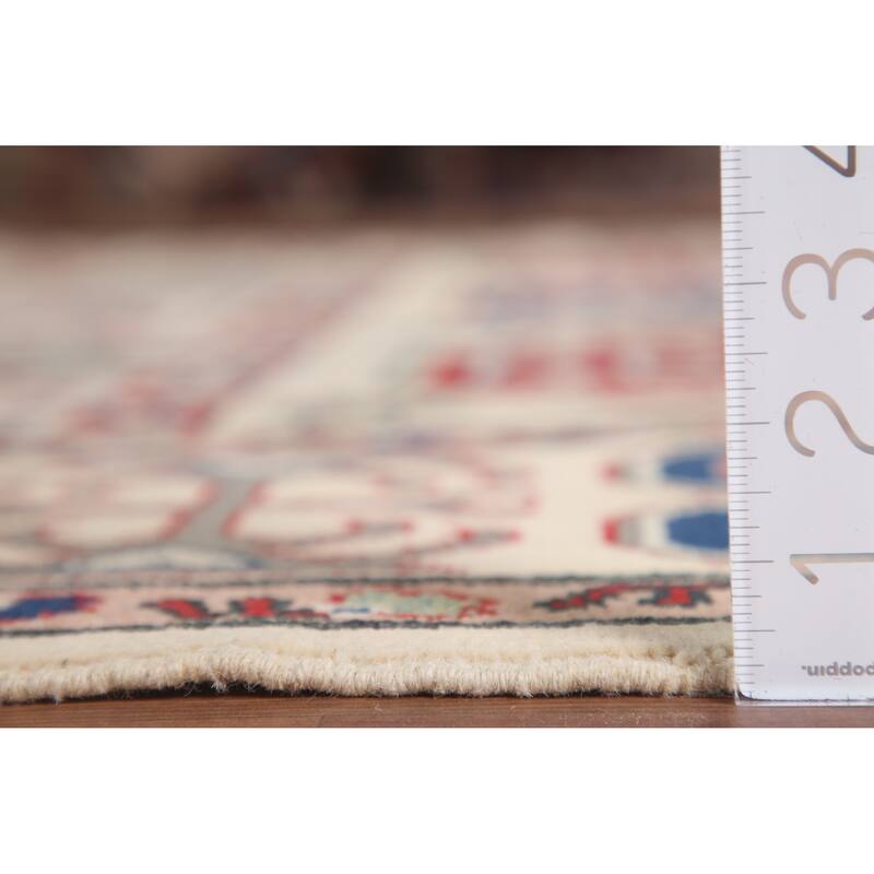 Hand Knotted Oriental 100% Wool Carpet Traditional All-Over Beige & Ivories Kazak Area Rug - 9' 7'' X 6' 6''