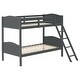 preview thumbnail 21 of 29, Modern Style Twin/Twin Bunk Bed with Arched Headboard and Angled Ladder