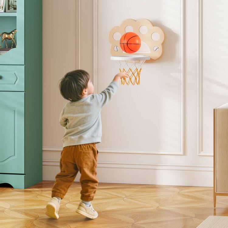 3 in 1 Kids Basketball Hoop with Basketball and Foldable Rim - 25.5" x 19" x 51"-59.5"