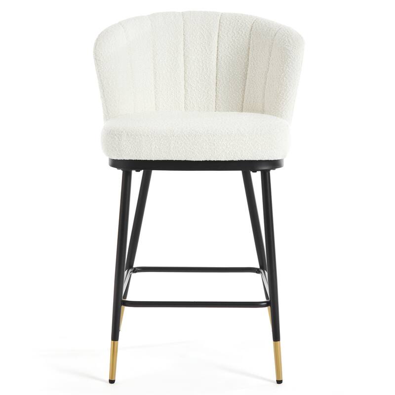 26" Boucle Fabric Counter Height Bar Stools, Set of 2/3/4 - 35.83"H x 22"W x 20.28"D