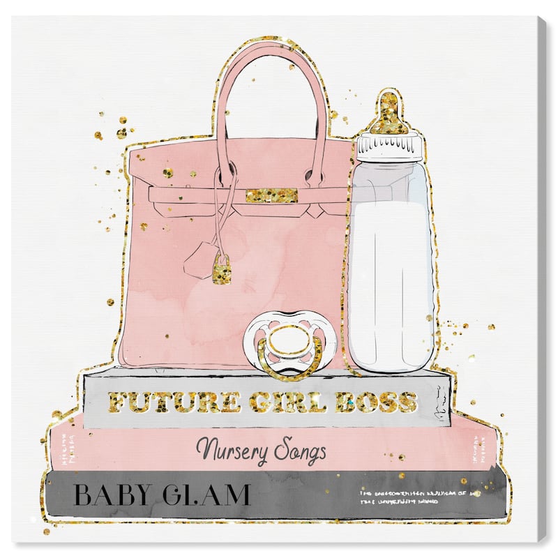 Wynwood Studio Canvas Fashion and Glam Nursery Books White Pink and Pastel Pink Glam Wall Art Canvas Print
