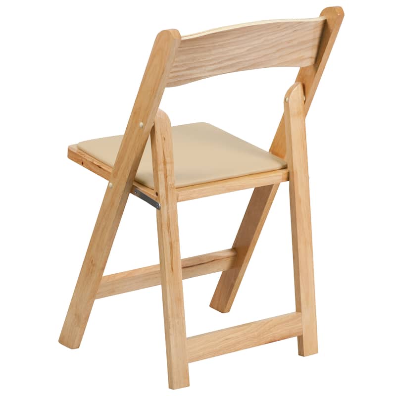 Vinyl-padded Wood Folding Chair (Set of 4)