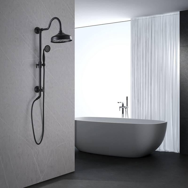 Matte Black Rain Showerhead Shower System with Valve