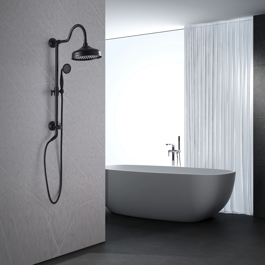 Matte Black Rain Showerhead Shower System with Valve