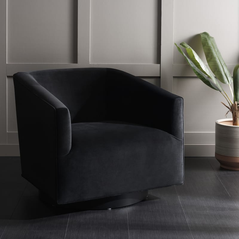 SAFAVIEH Frona Accent Chair (Fully Assembled) - 32" W x 33" D x 29" H - 32Wx33Dx28H - Black