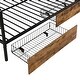 preview thumbnail 15 of 15, Metal Platform Bed Frame with Hanger Rack & Storage Shelves, Bed Frame with 2 Storage Drawers, No Box Spring Needed