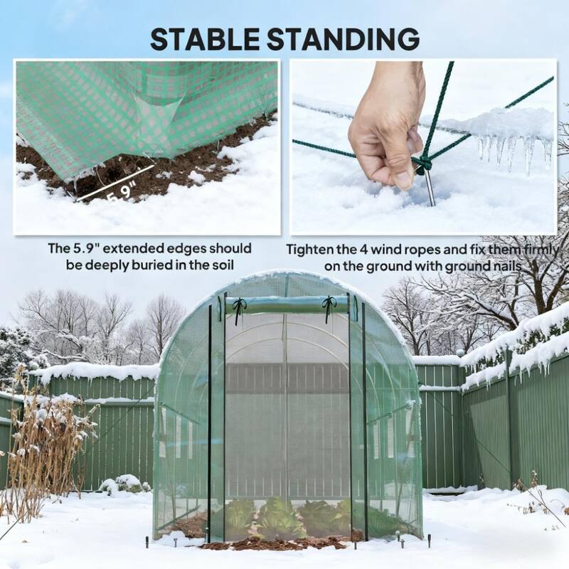 GDFStudio Outdoor Veyra Walk-In Greenhouse with PE Cover and Reinforced Frame