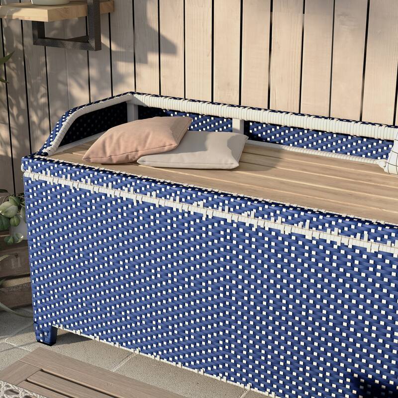 Courtnie Beach Aluminum Outdoor Poolside Storage Bench by Furniture of America