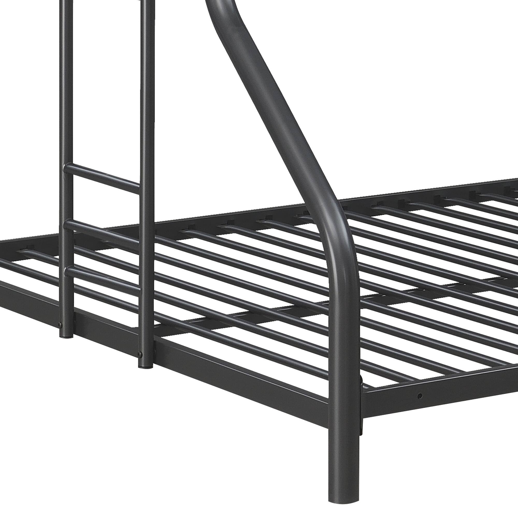Modern Triple Bunk Bed, FULL/Twin/FULL, Black SpaceSaving Design