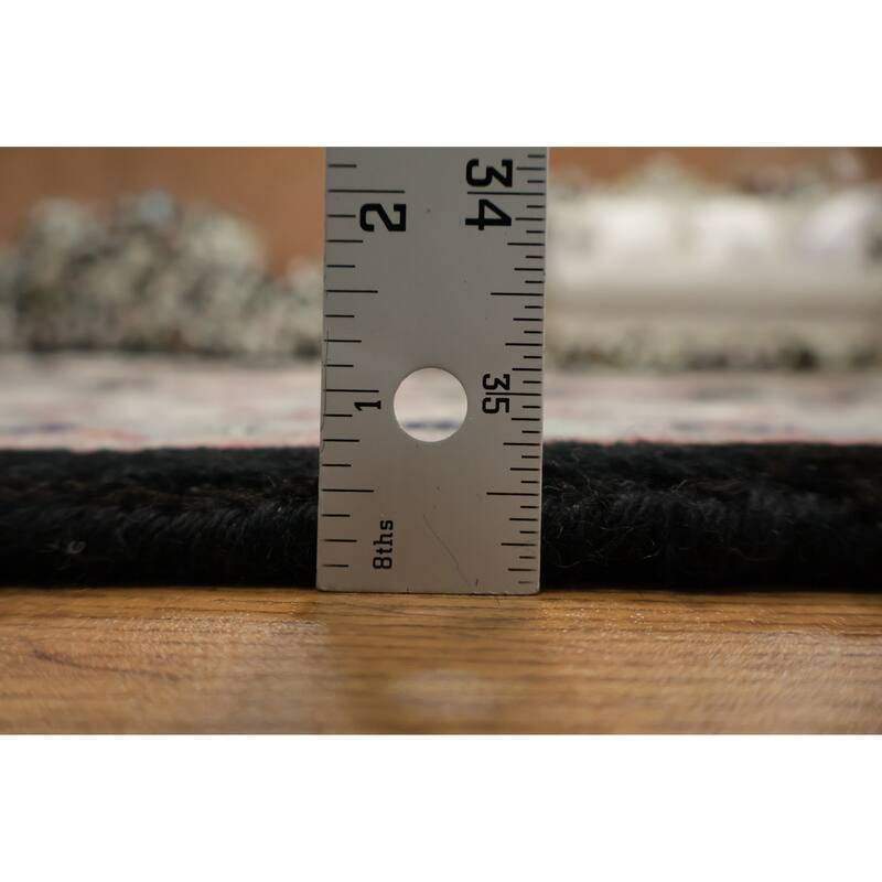 Hand Knotted Oriental 100% Wool Carpet Traditional Traditional Black Kashan Area Rug - 6' 1'' X 4' 0''