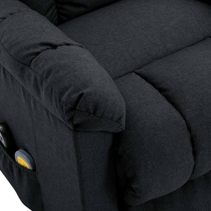 vidaXL Power Lift Massage Recliner Dark Gray Fabric - 29.9" x 36.2" x 40.2"