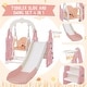 preview thumbnail 18 of 22, 4 In 1 Toddler Slide And Swing Set Kids Freestanding Climber Slide Playset With Basketball Hoop Rocket Themed Slide