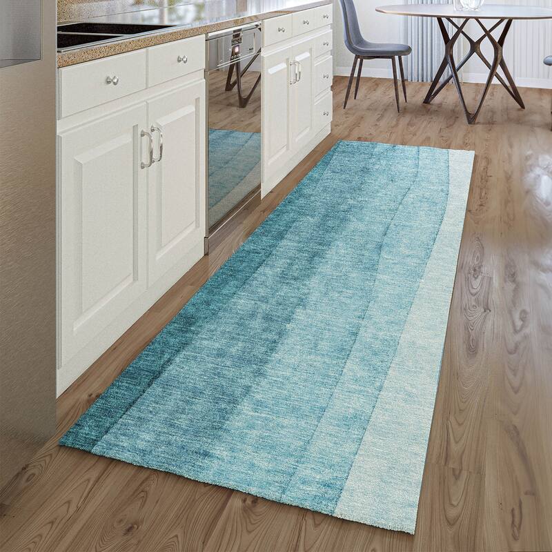 Premium Washable Super Soft Chunky Ombre Mayfield Rug - Teal - 2' 3" x 7' 6" - Runner