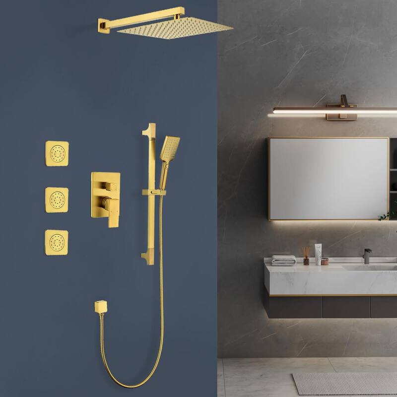 Topcraft 12-inch Complete Shower System with Handheld Shower and Body Jets