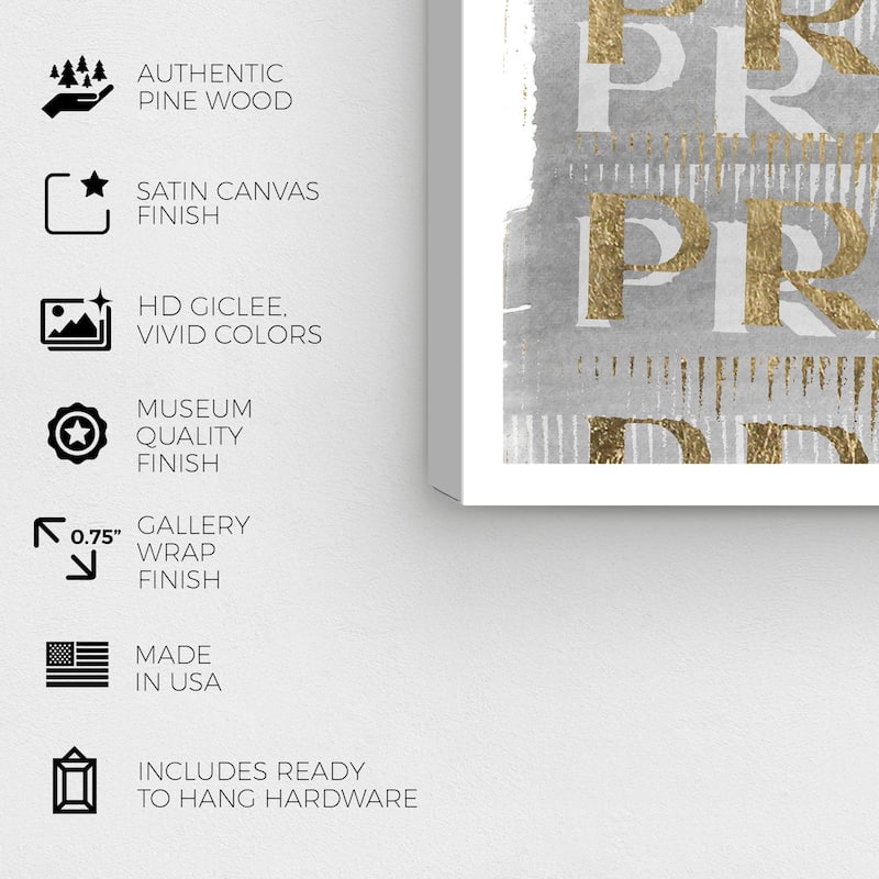 Wynwood Studio Prints Fashion and Glam Gold Pop Gold and Metallic Gold Glam Wall Art Canvas Print