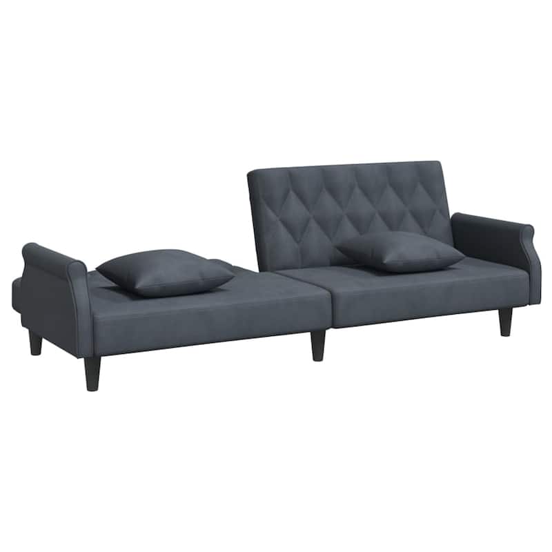 vidaXL Sleeper Sofa with Armrests Velvet Couch Sofa Bed Recliner Loveseat - 85" x 35" x 27.6"