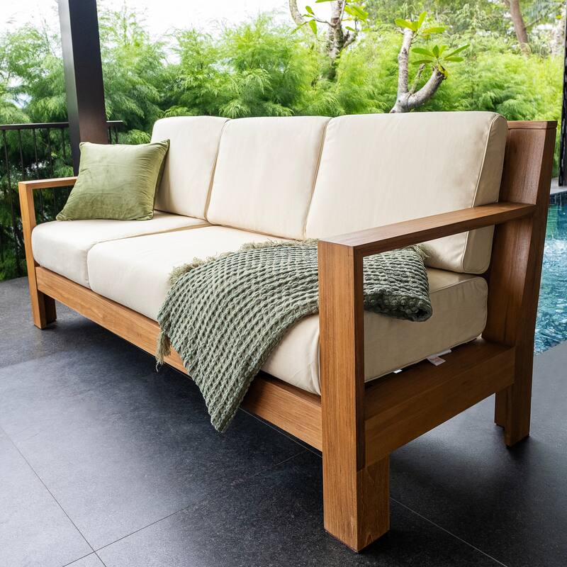 Cambridge Casual Logan 4-piece Teak Patio Conversation Set with Cushion