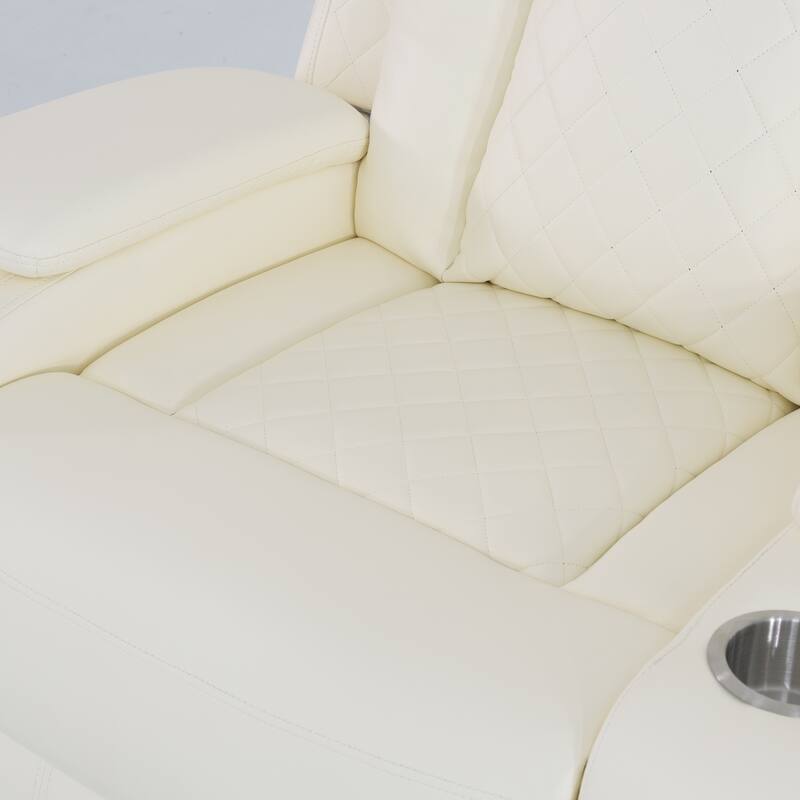 Modern Breathing Leather Recliner Chair with Ambient Lighting and USB-Powered LED