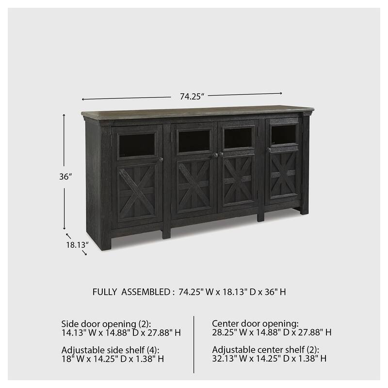 Tyler Creek Casual Extra Large TV Stand Black/Gray