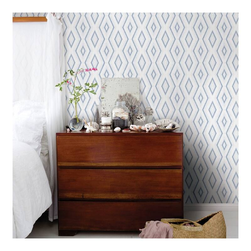 Chesapeake Santa Cruz Blue Geometric Wallpaper - 20.5 x 396 x 0.025