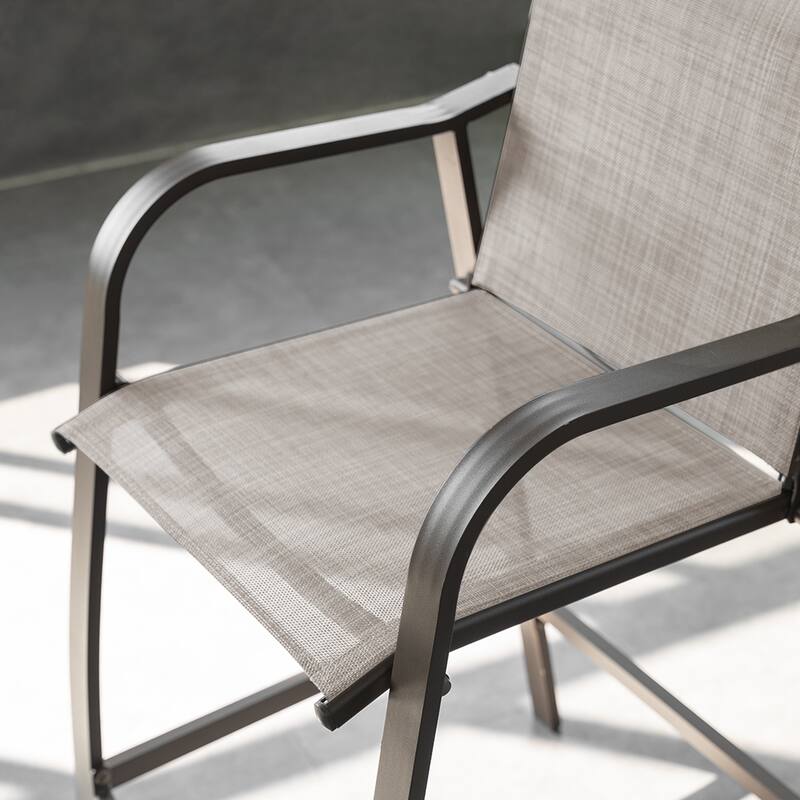 VredHom Outdoor Aluminum Bar Stool Set Patio Bar Chairs (Set of 2) - 21.7" W x 25.6" D x 43.7" H
