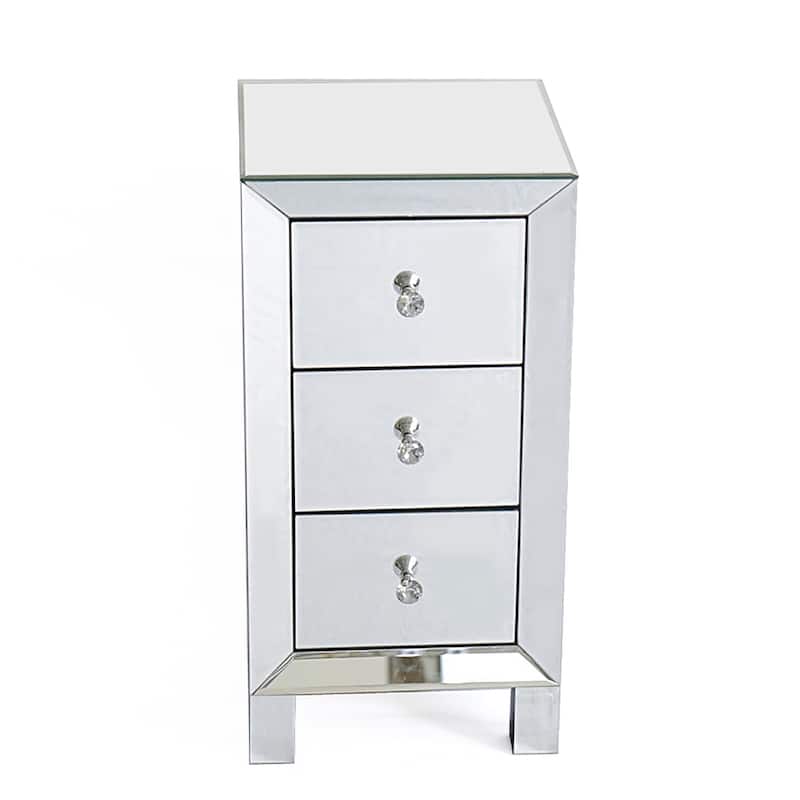 Mirror Face Sliver 3-Drawer Nightstand