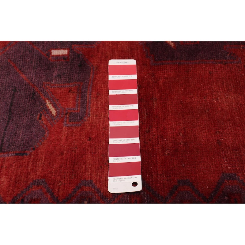 ECARPETGALLERY Hand-knotted Andelz Red Wool Rug - 3'6 x 10'1