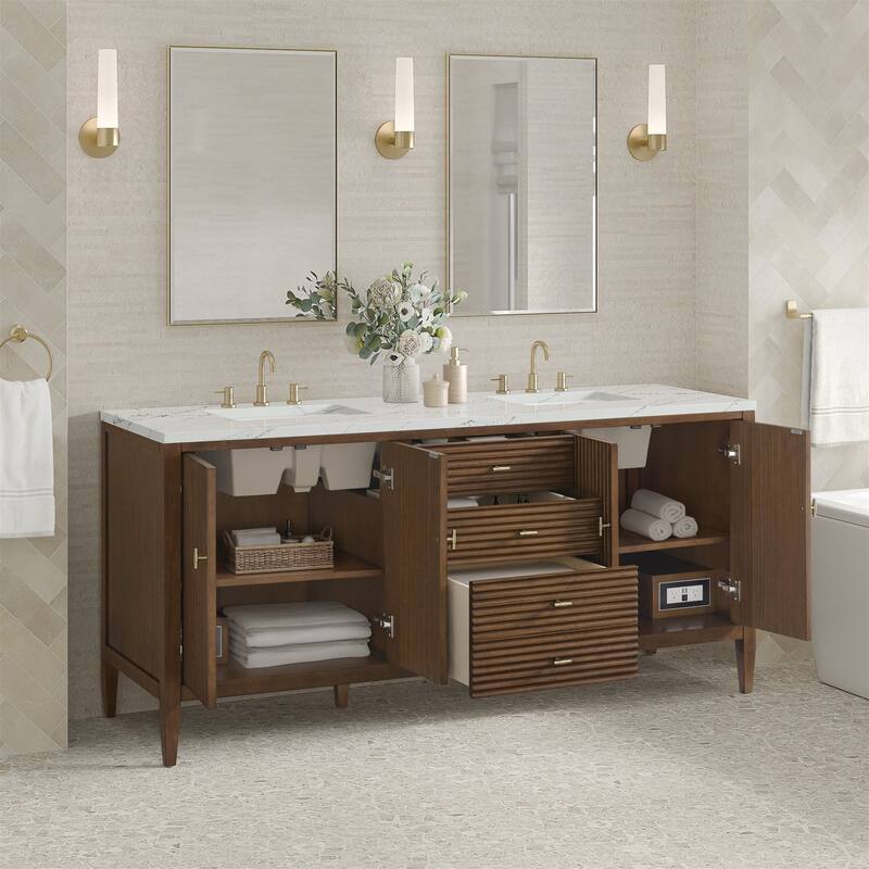 James Martin Vanities 485-V72-3ENC Myrrin 72" Double Basin Wood Vanity