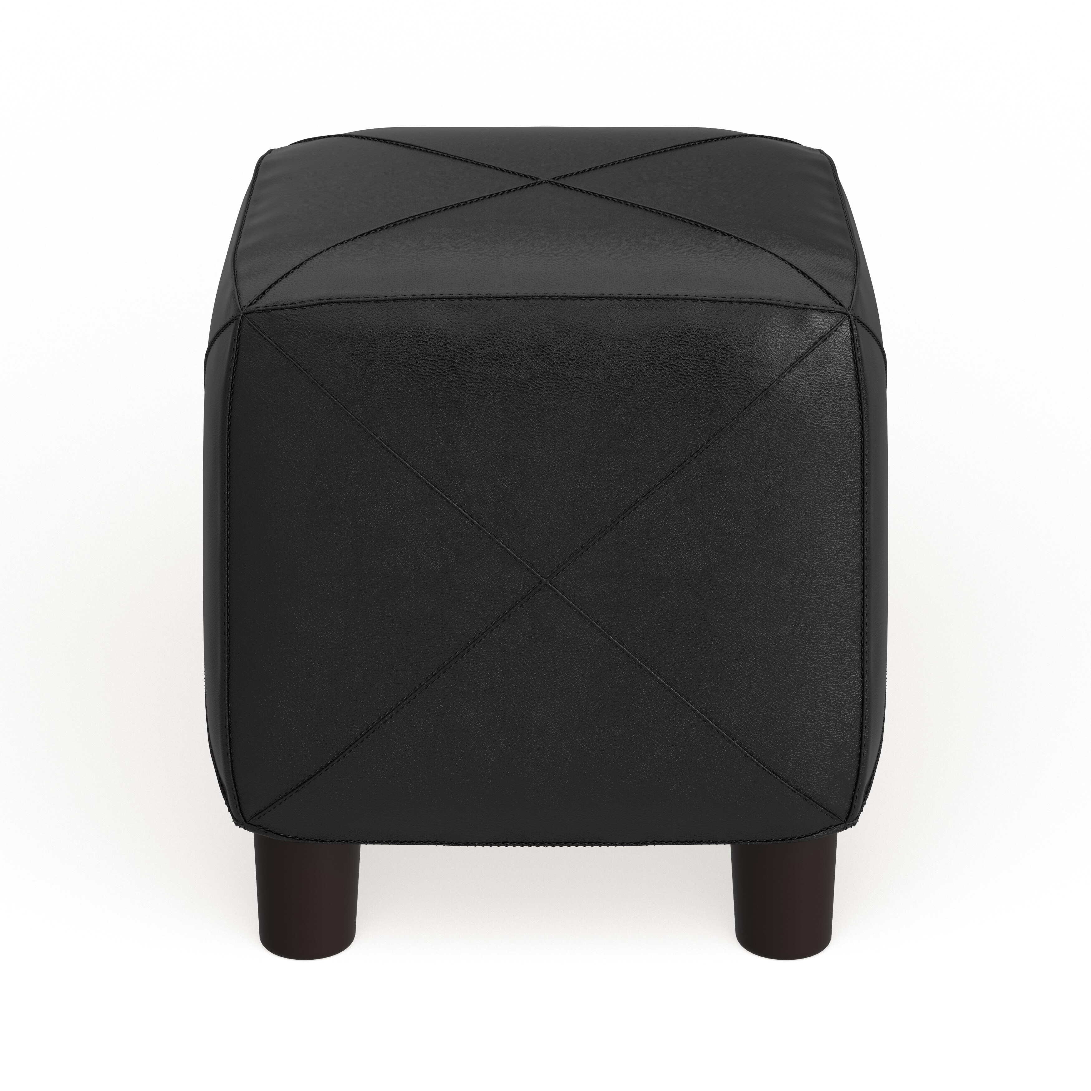 Porch Den Leary Faux Leather Cube Ottoman Overstock 20470260 Brown