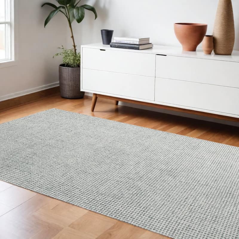 Cusan Hand Tufted Modern Area Rug By HomeRoots - 8' x 10' - Green - Rectangle